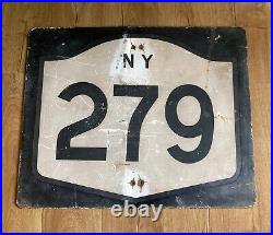 Vintage 1950s New York State Highway 279 Road Sign Route Shield Orleans County