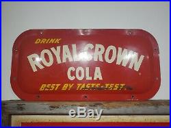 Vintage 1950s RC DRINK Royal Crown COLA Sign Soda Pop Concave Metal Mid Century