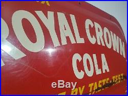Vintage 1950s RC DRINK Royal Crown COLA Sign Soda Pop Concave Metal Mid Century