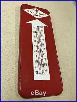 Vintage 1950s RC Royal Crown Soda Pop Metal Thermometer Advertising Sign 26
