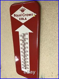 Vintage 1950s RC Royal Crown Soda Pop Metal Thermometer Advertising Sign 26