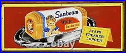 Vintage 1950s Sunbeam Bread Metal Sign 29 1/2 Bright Great Colors & Condition