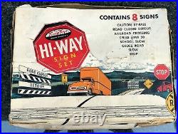 Vintage 1950s Tonka Toys Hi-Way Sign Set in Original Box