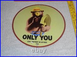 Vintage 1954 Smokey The Bear Forest Fire Prevention Porcelain Metal Gas Oil Sign