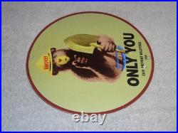 Vintage 1954 Smokey The Bear Forest Fire Prevention Porcelain Metal Gas Oil Sign