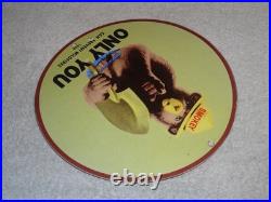 Vintage 1954 Smokey The Bear Forest Fire Prevention Porcelain Metal Gas Oil Sign