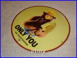 Vintage 1954 Smokey The Bear Forest Fire Prevention Porcelain Metal Gas Oil Sign