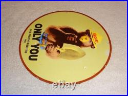 Vintage 1954 Smokey The Bear Forest Fire Prevention Porcelain Metal Gas Oil Sign