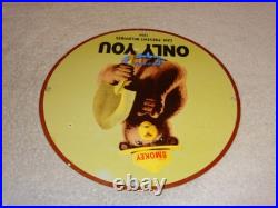 Vintage 1954 Smokey The Bear Forest Fire Prevention Porcelain Metal Gas Oil Sign