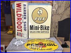 Vintage 1955 Original WILDROOT Barber Shop Colorful Tin Metal Advertising Sign