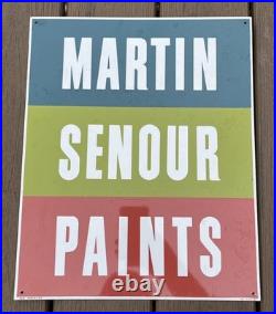 Vintage 1956 Martin Senour Paints Tin Metal Advertising Sign 13 x 16 AMD Sign Co