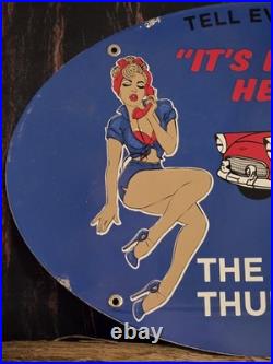 Vintage 1956 Thunderbird Porcelain Dealership Metal Sign 16.5 X 11