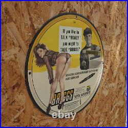 Vintage 1959 Briggs Adjustable Shock Absorbers Porcelain Gas & Oil Metal Sign