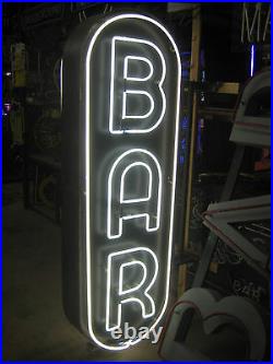 Vintage 1960's BAR double sided Neon Sign / Metal Can Antique collectible