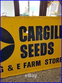 Vintage 1960's Cargill Seed Corn Farm 48'' Embossed Metal Sign