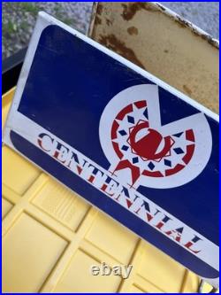 Vintage 1960's Centennial Tires Gas Station Metal Tire Stand Display? Sign