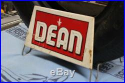 Vintage 1960's Dean Tires Tire Gas Station Oil Metal Sign Display WITH TIRE