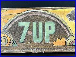 Vintage 1960's Double Sided Metal 7up Sign