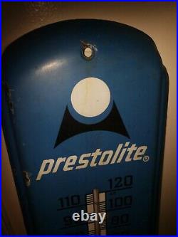 Vintage 1960's Prestolite Hi-level Batteries/ Thermometer Advertising Sign Metal