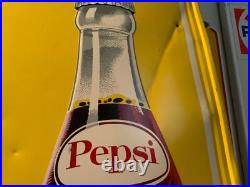 Vintage 1960's Say Pepsi please advertising metal sign