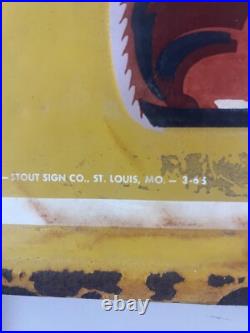 Vintage 1960's Say Pepsi please vertical advertising metal sign