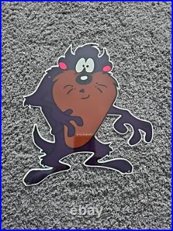 Vintage 1960's Tasmanian Devilcartoon Character Heavy Metal Sign 11 X 12 Inches