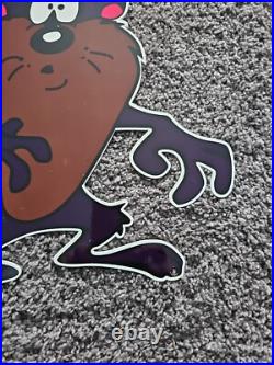 Vintage 1960's Tasmanian Devilcartoon Character Heavy Metal Sign 11 X 12 Inches