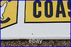 Vintage 1960s Coast To Coast Stores Embossed Self Framed 2 Piece Metal Sign 95