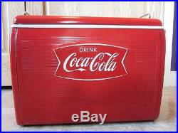 Vintage 1960s Metal & Plastic Coca-Cola Cooler Antique Coke Embossed Pop 7993