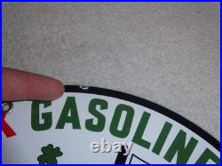 Vintage 1961 Lady Luck Woman Gasoline Station Casino 11 3/4 Porcelain Metal Sign