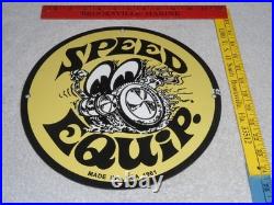 Vintage 1961 Moon Eyes Speed Equipment 11 3/4 Porcelain Metal Gasoline Oil Sign