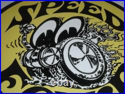 Vintage 1961 Moon Eyes Speed Equipment 11 3/4 Porcelain Metal Gasoline Oil Sign