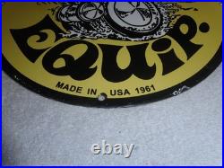 Vintage 1961 Moon Eyes Speed Equipment 11 3/4 Porcelain Metal Gasoline Oil Sign