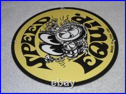 Vintage 1961 Moon Eyes Speed Equipment 11 3/4 Porcelain Metal Gasoline Oil Sign