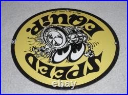 Vintage 1961 Moon Eyes Speed Equipment 11 3/4 Porcelain Metal Gasoline Oil Sign