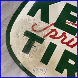 Vintage 1962 Kelly Springfield Tires 60 Metal Bubble Convex Advertising Sign