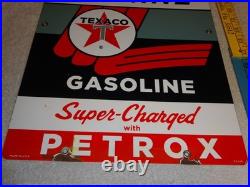 Vintage 1962 Texaco Sky Chief Marine Gasoline 18 X 12 Porcelain Metal Oil Sign