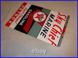 Vintage 1962 Texaco Sky Chief Marine Gasoline 18 X 12 Porcelain Metal Oil Sign
