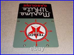 Vintage 1963 Texaco Marine White Gasoline 12 X8 Porcelain Metal Small Oil Sign
