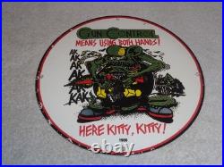 Vintage 1966 Rat Fink Ak-47 Gun 11 3/4 Porcelain Metal Gas Oil Sign Nra Ratfink