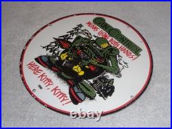 Vintage 1966 Rat Fink Ak-47 Gun 11 3/4 Porcelain Metal Gas Oil Sign Nra Ratfink