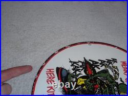 Vintage 1966 Rat Fink Ak-47 Gun 11 3/4 Porcelain Metal Gas Oil Sign Nra Ratfink