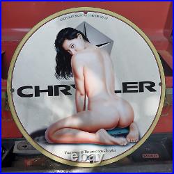 Vintage 1969 Chrysler Motors Corporation Porcelain Gas & Oil Metal Sign