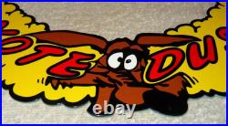 Vintage 1969 Plymouth Road Runner Coyote Duster Metal Gasoline Oil Sign! Wile E