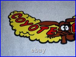 Vintage 1969 Plymouth Road Runner Coyote Duster Metal Gasoline Oil Sign! Wile E
