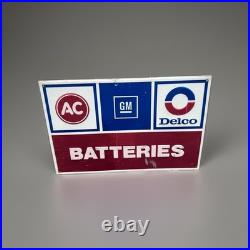 Vintage 1970's Original Embossed GM AC Delco Batteries Sign Metal 36 X 24
