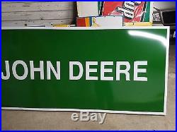 Vintage 1970s John Deere 3' x 10' Embossed Metal Sign Farm Tractor 4020 4430