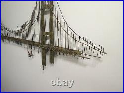 Vintage 1971 Signed Curtis Jere Wall Sculpture SF Golden Gate Bridge 59X 32