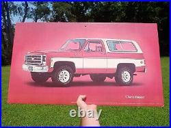Vintage 1979 Chevy Blazer Original Chevrolet Dealership Display Sign 32X 18