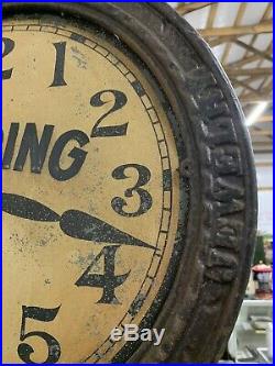 Vintage 19th Century Watch Clock Jewelry Repair Trade Sign Cast Iron Metal